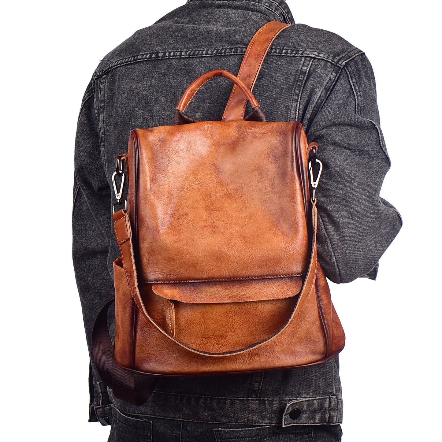 The Finest 'Harlem' Genuine Leather Backpack