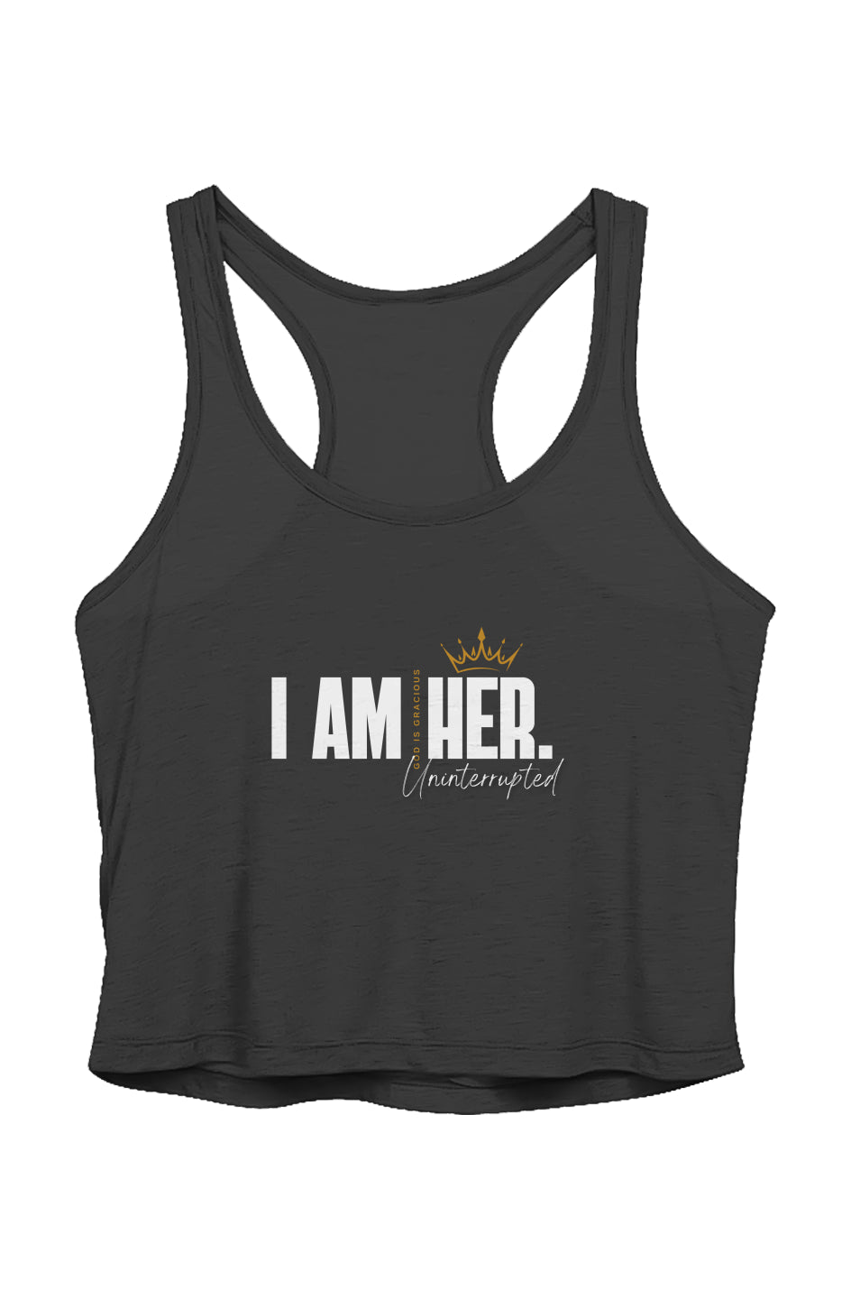 'I AM HER' Women's Sheer Cropped Tank